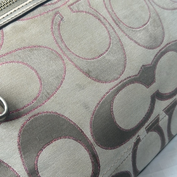 Coach 22455 Poppy Signature Metallic Outline Hallie Tote - Picture 7 of 10